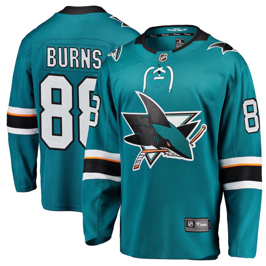 Men San Jose Sharks #88 Brent Burns Fanatics Branded Teal Breakaway Player NHL Jersey